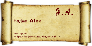 Hajma Alex névjegykártya